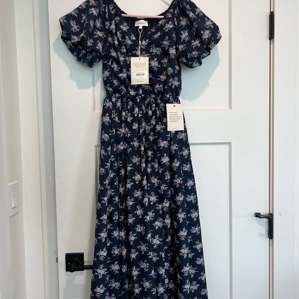 Bohme Navy Floral Maxi Dress